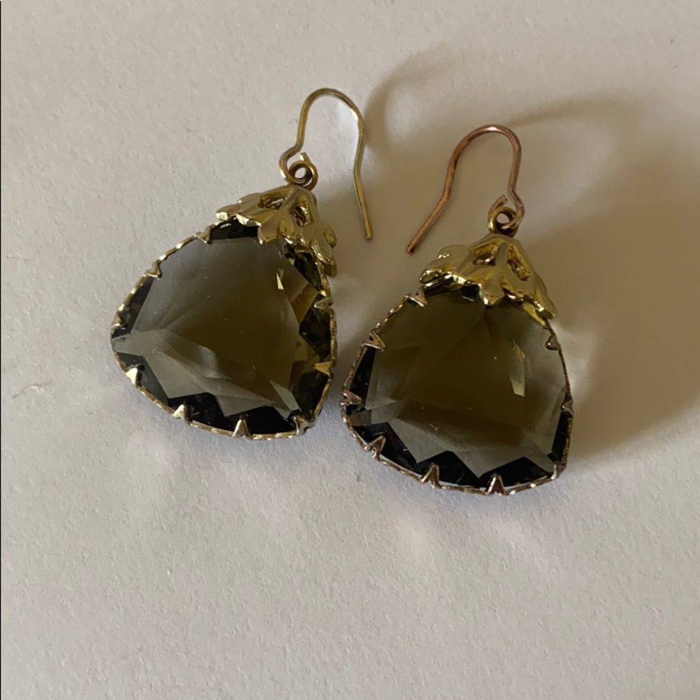 Anthropologie Drop Earrings, dark grey